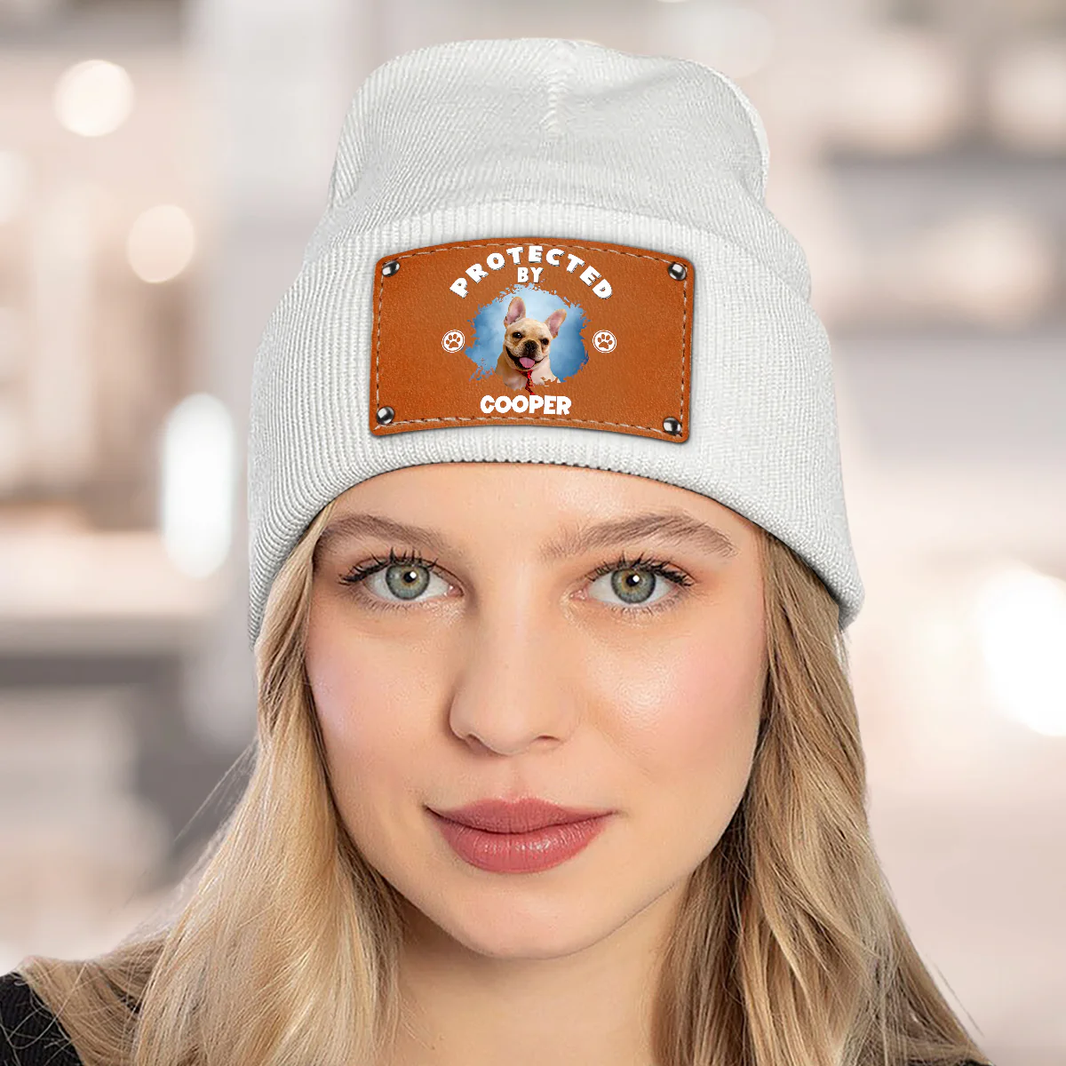Human Protected By Dogs Photo - Personalized Custom Beanie - Image 3