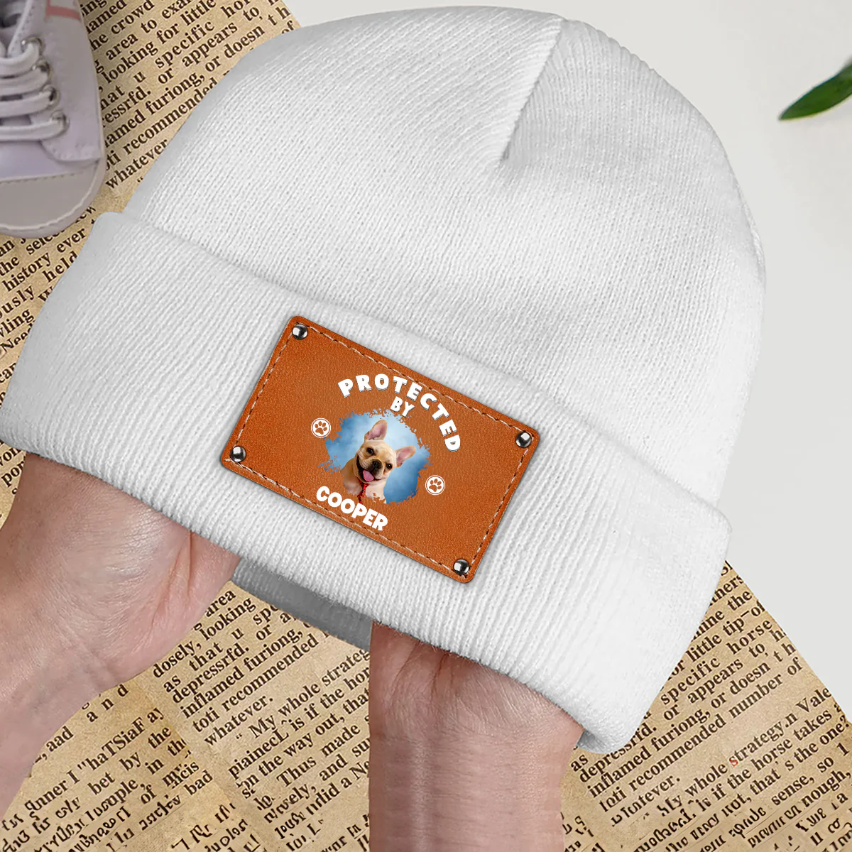 Human Protected By Dogs Photo - Personalized Custom Beanie - Image 4