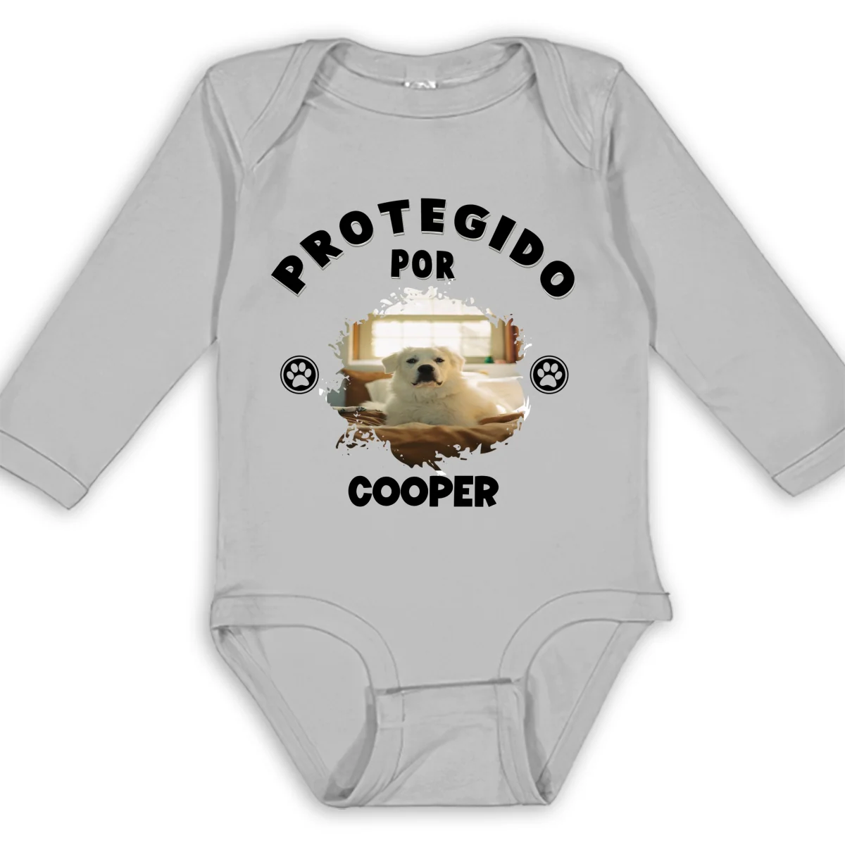 Humano Protegido por Perros Foto - Body de Bebé de Manga Larga Personalizado - Image 7