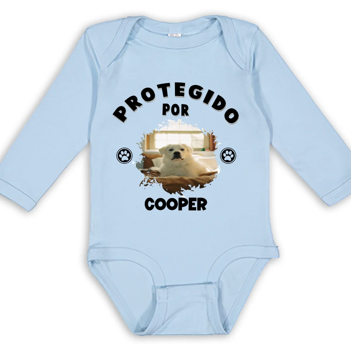 Humano Protegido por Perros Foto - Body de Bebé de Manga Larga Personalizado - Image 8
