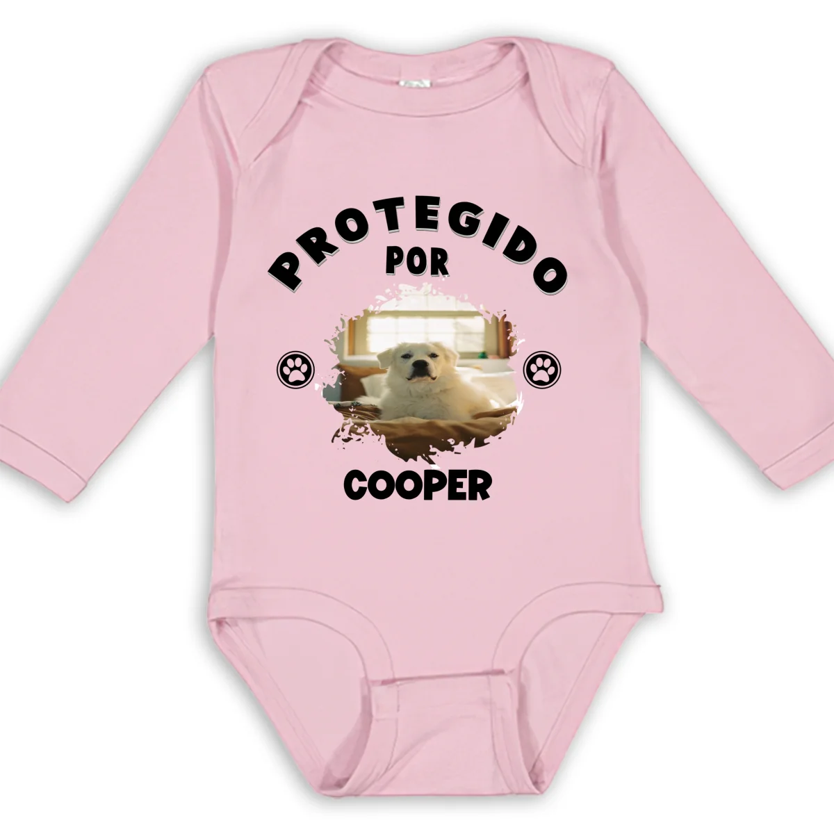Humano Protegido por Perros Foto - Body de Bebé de Manga Larga Personalizado - Image 9