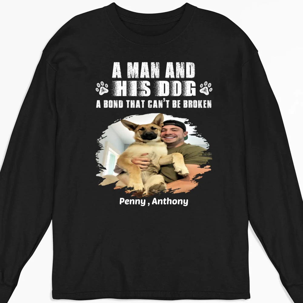 I Am A Dog Dad Photo - Personalized Custom Long Sleeve T-Shirt - Image 5