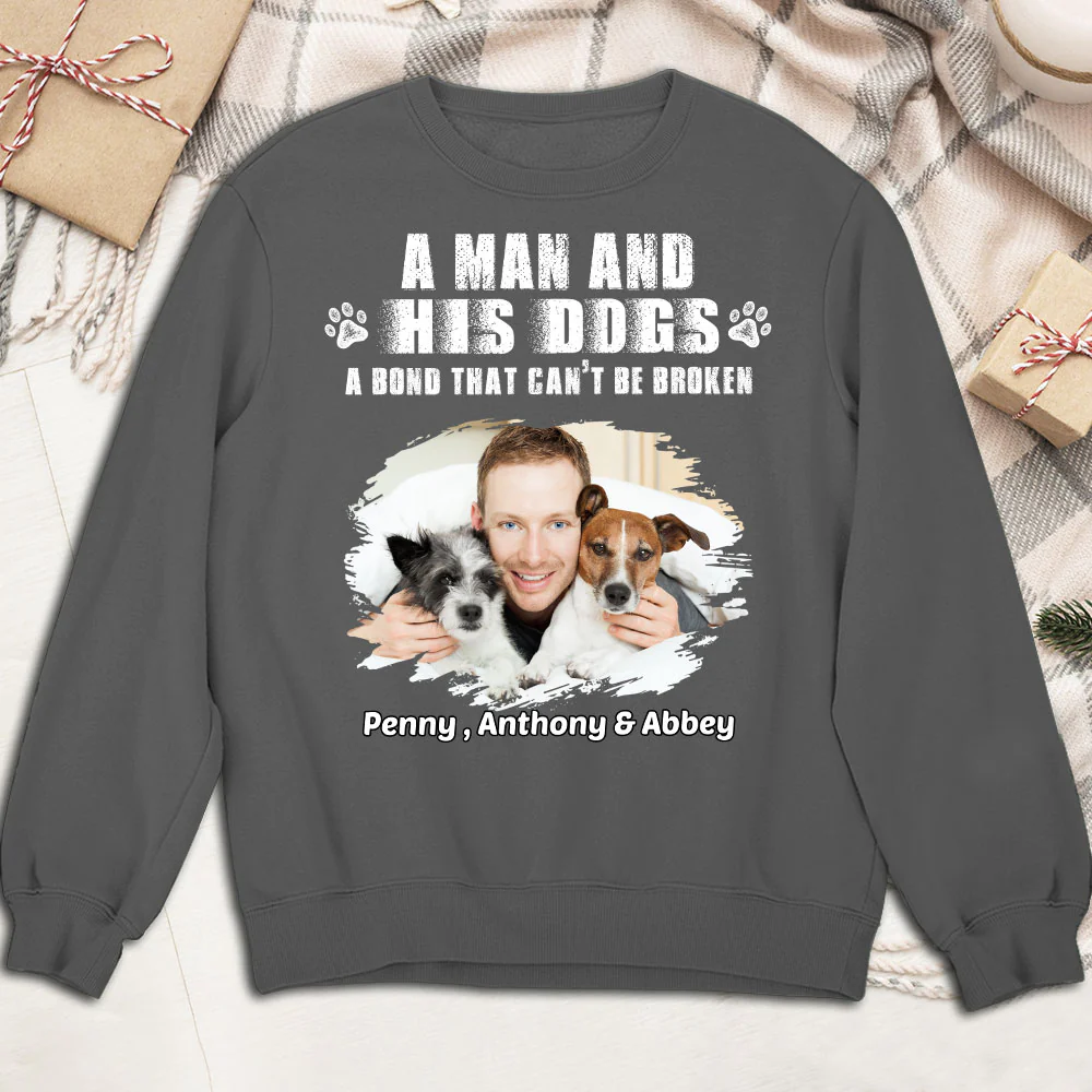 I Am A Dog Dad Photo - Personalized Custom Sweatshirt - Image 2
