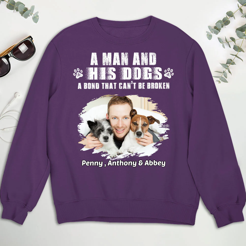 I Am A Dog Dad Photo - Personalized Custom Sweatshirt - Image 4
