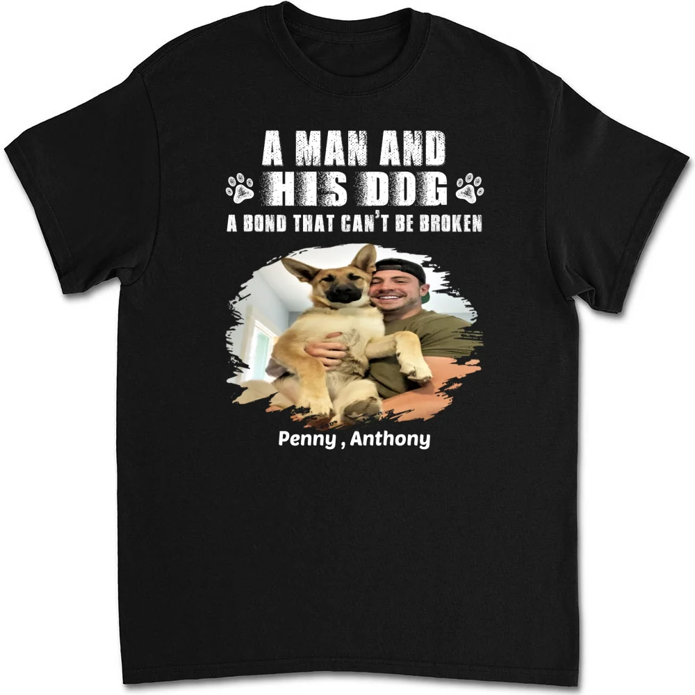 I Am A Dog Dad Photo - Personalized Custom Unisex T-Shirt - Image 7