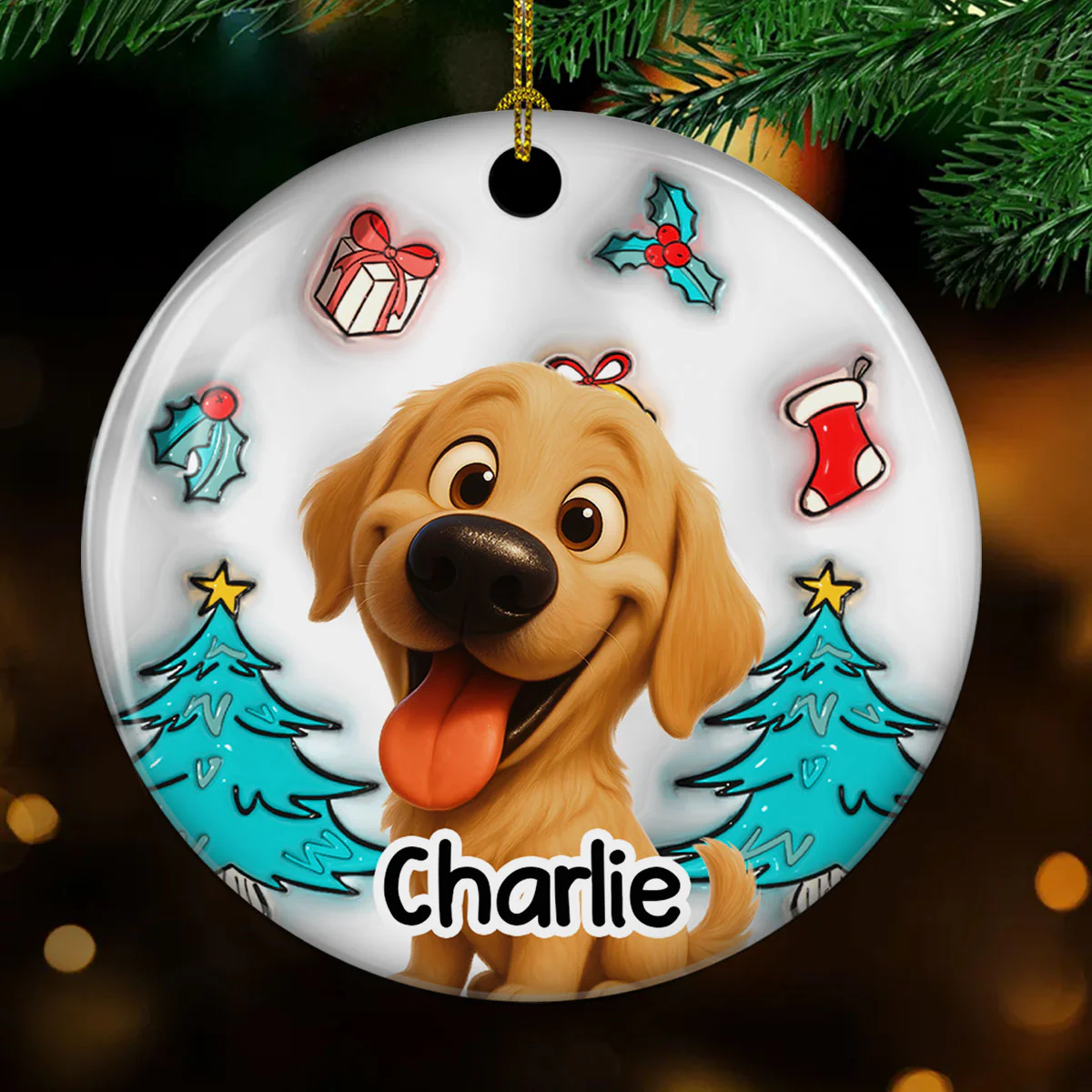 I am Santa - Personalized Custom 3D Inflated Effect Ceramic Ornament