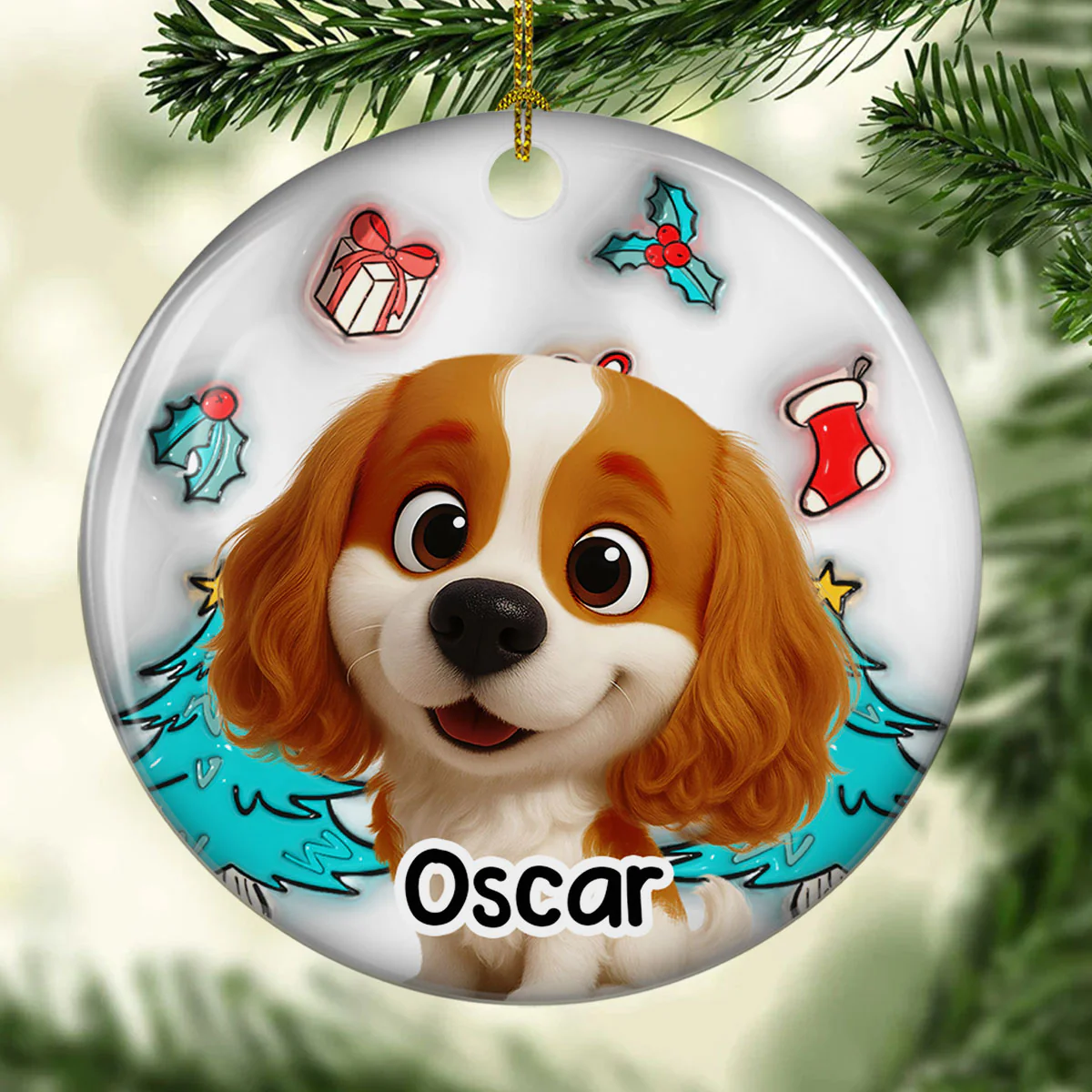 I am Santa - Personalized Custom 3D Inflated Effect Ceramic Ornament - Image 2