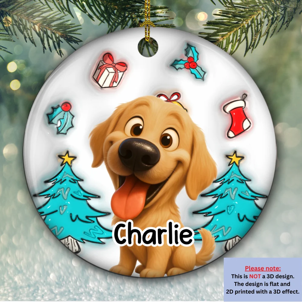 I am Santa - Personalized Custom 3D Inflated Effect Ceramic Ornament - Image 5