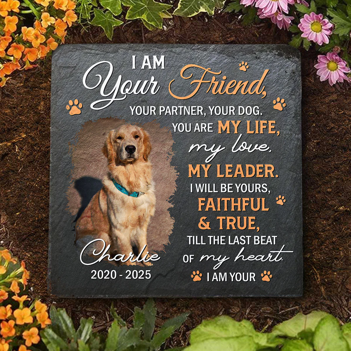 I Am Your Friend - Personalized Custom Square Shaped Stone - Image 2