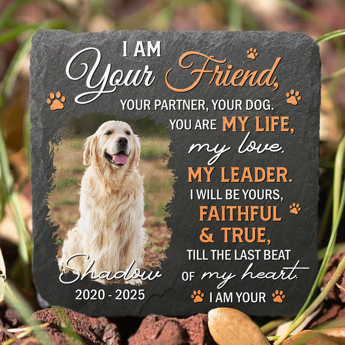 I Am Your Friend - Personalized Custom Square Shaped Stone - Image 3