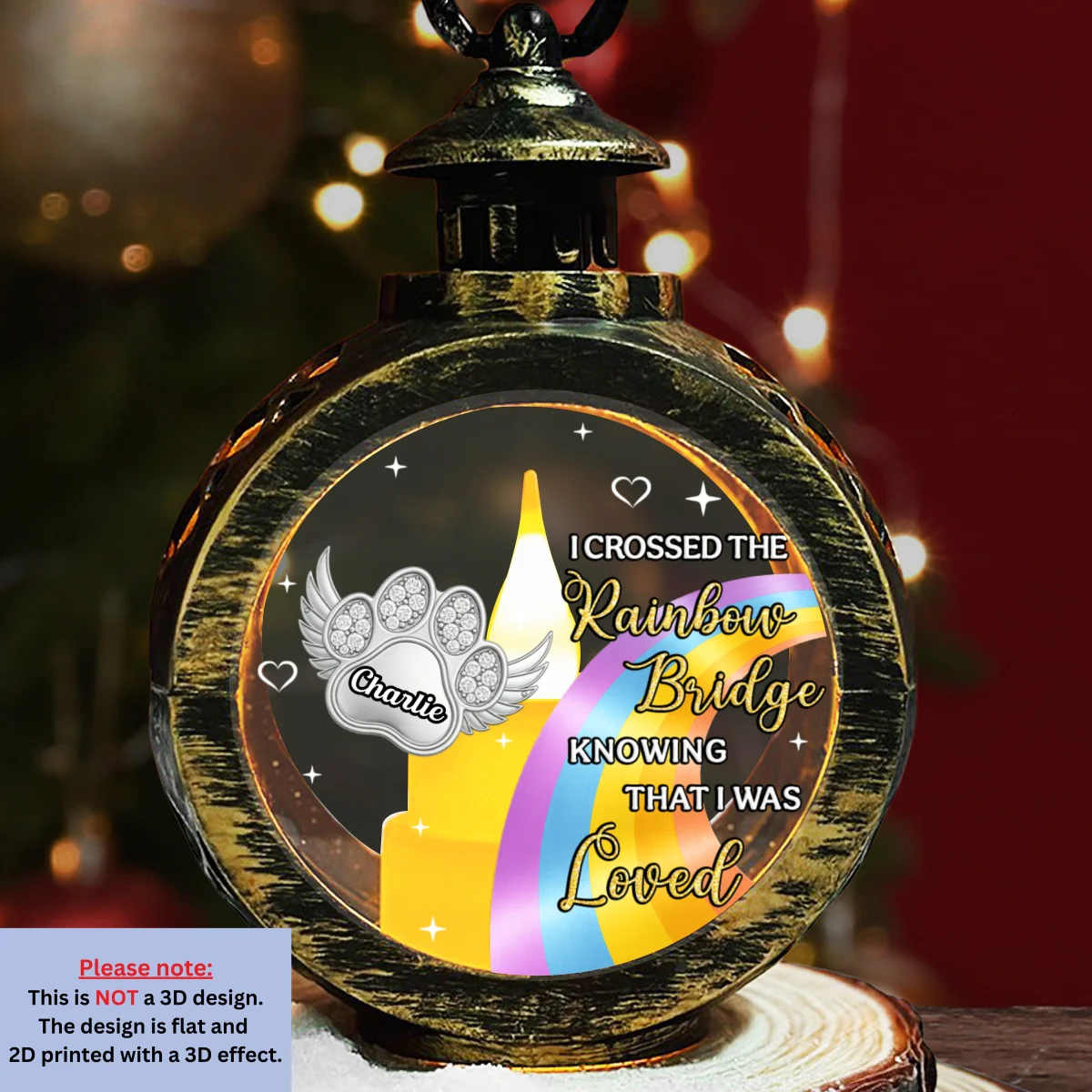 I Crossed The Rainbow Bridge - Personalized Custom Christmas Lantern - Image 6