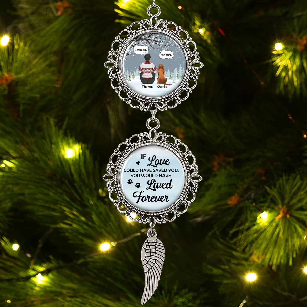 I Know You Miss Me - Personalized Custom Charming Ornament - Image 7