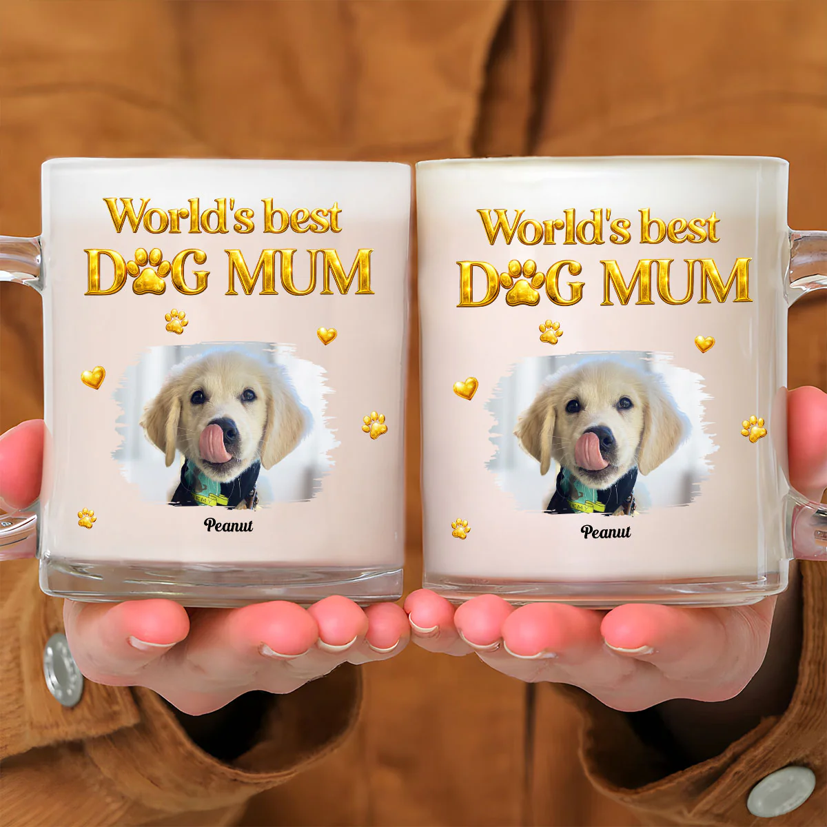 I Love My Dog Photo - Personalized Custom 3D Effect Glass Mug