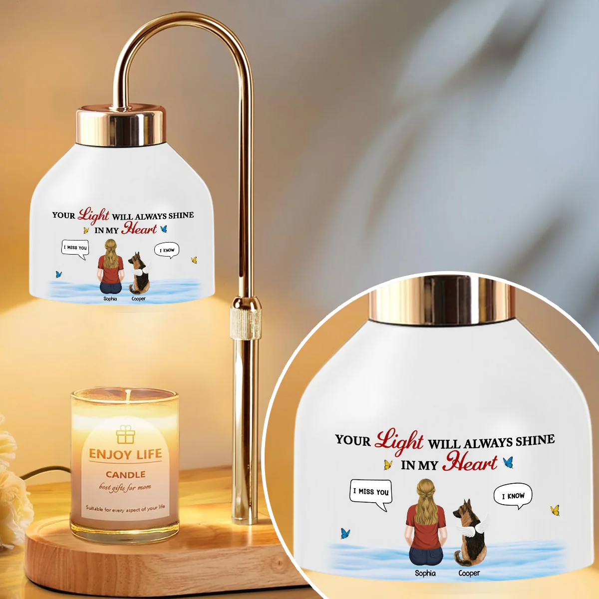 I Miss You - Personalized Custom Candle Warmer Lamp