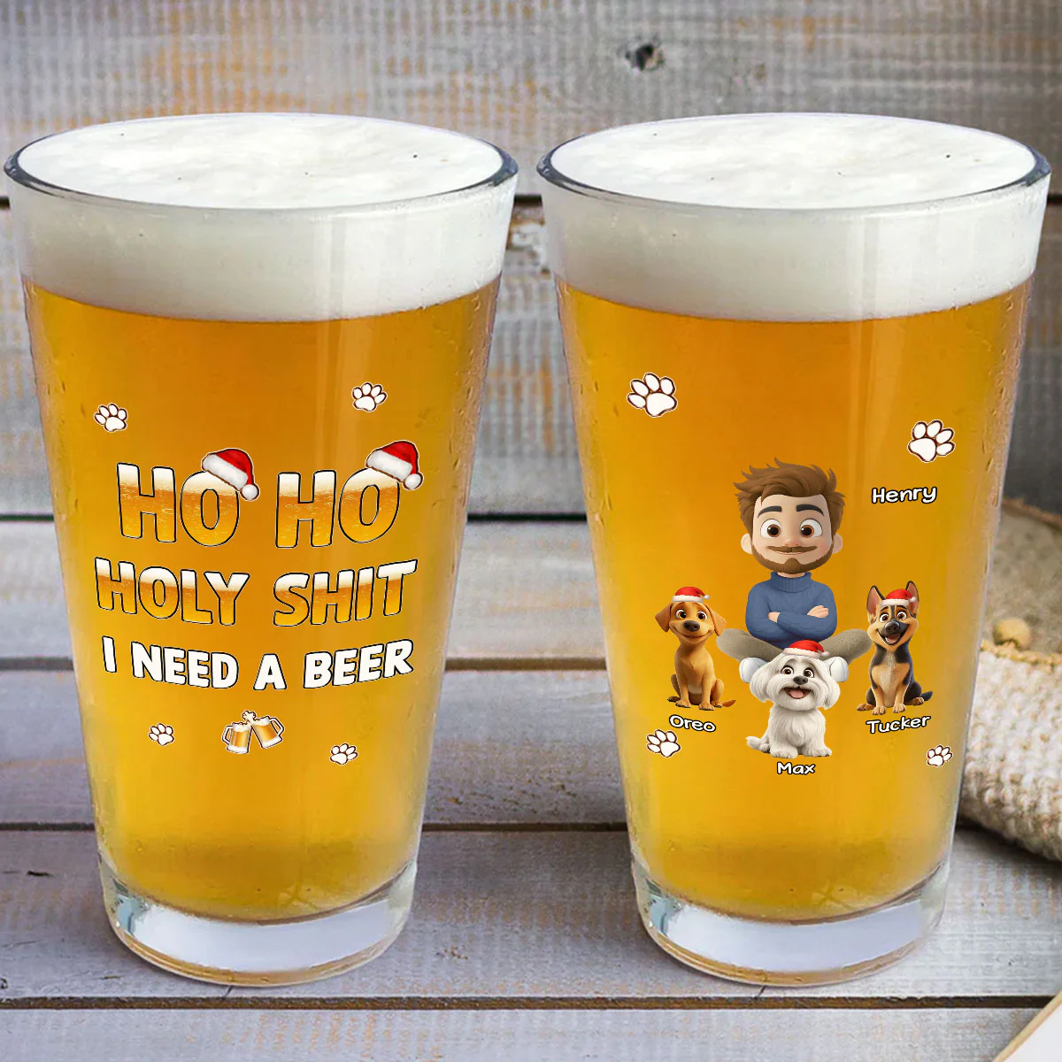 I Need A Holy Beer - Personalized Custom Beer Glass - Image 4