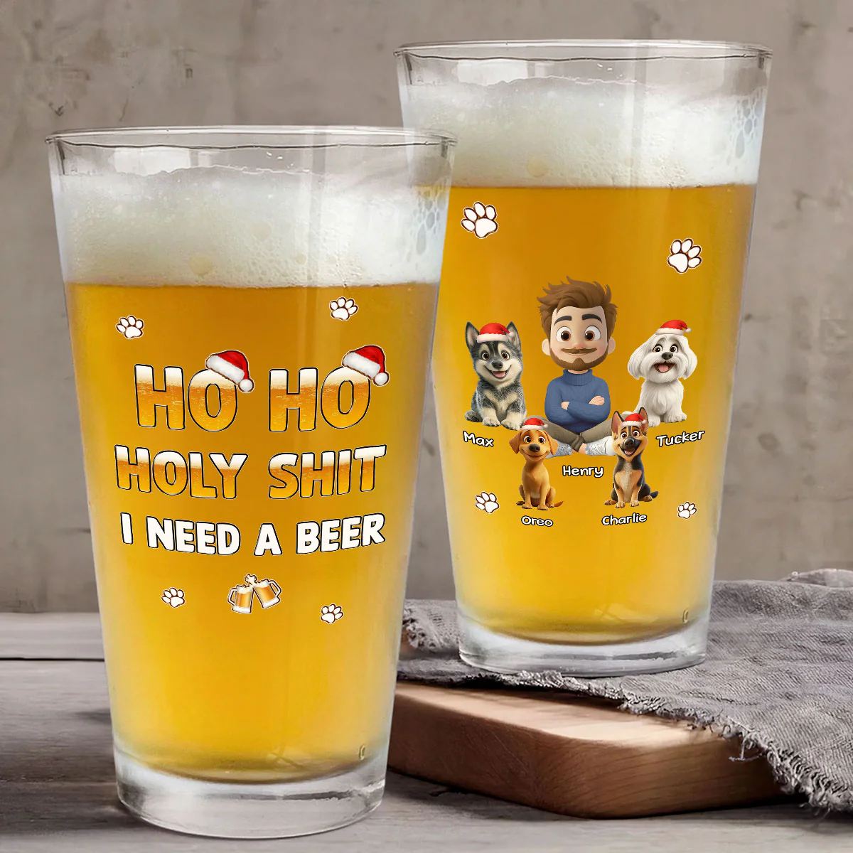 I Need A Holy Beer - Personalized Custom Beer Glass - Image 5