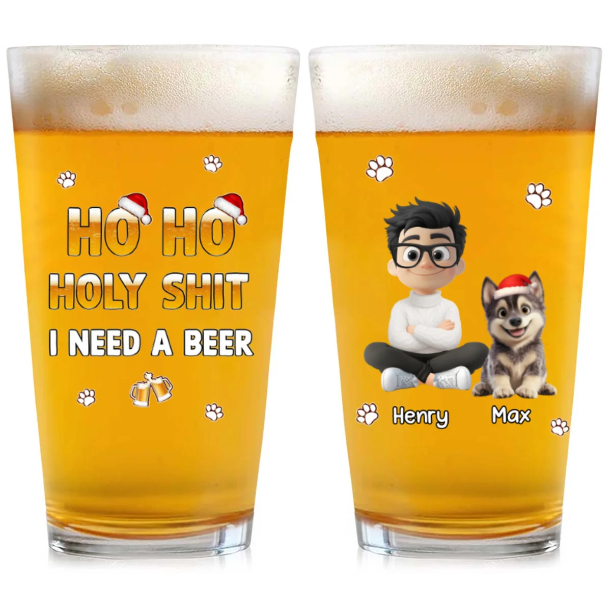 I Need A Holy Beer - Personalized Custom Beer Glass - Image 7