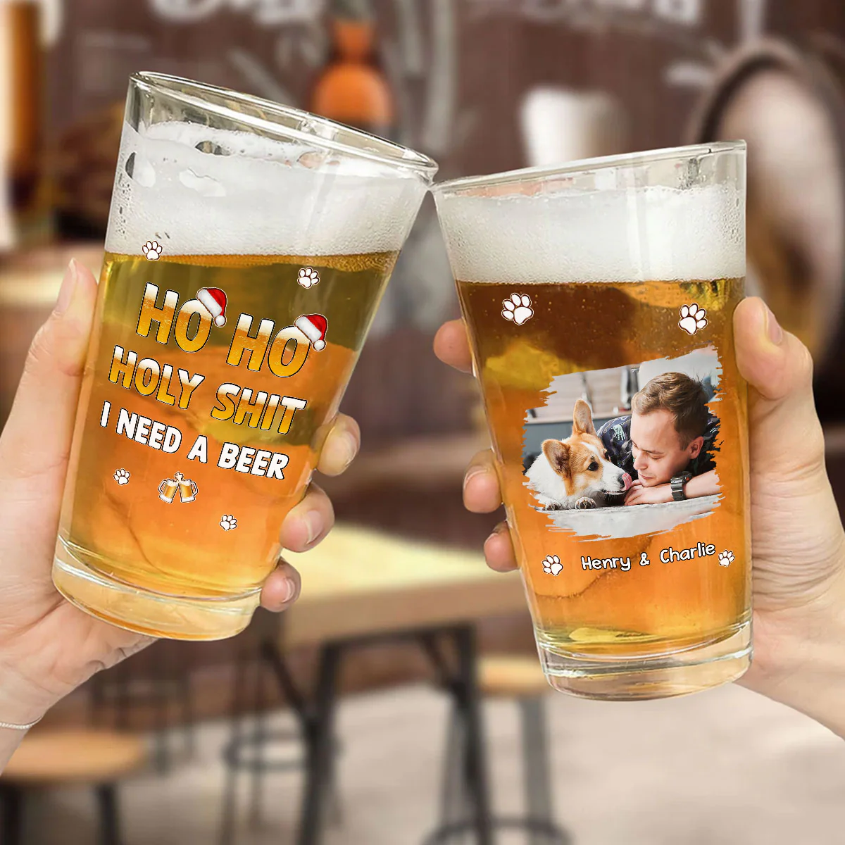 I Need A Holy Beer Photo - Personalized Custom Beer Glass - Image 2