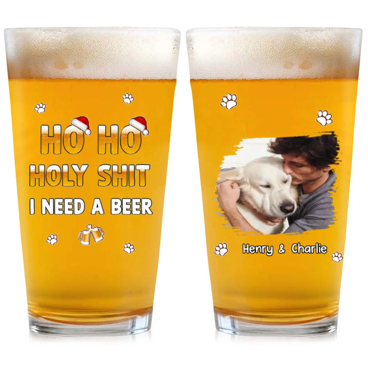 I Need A Holy Beer Photo - Personalized Custom Beer Glass - Image 3