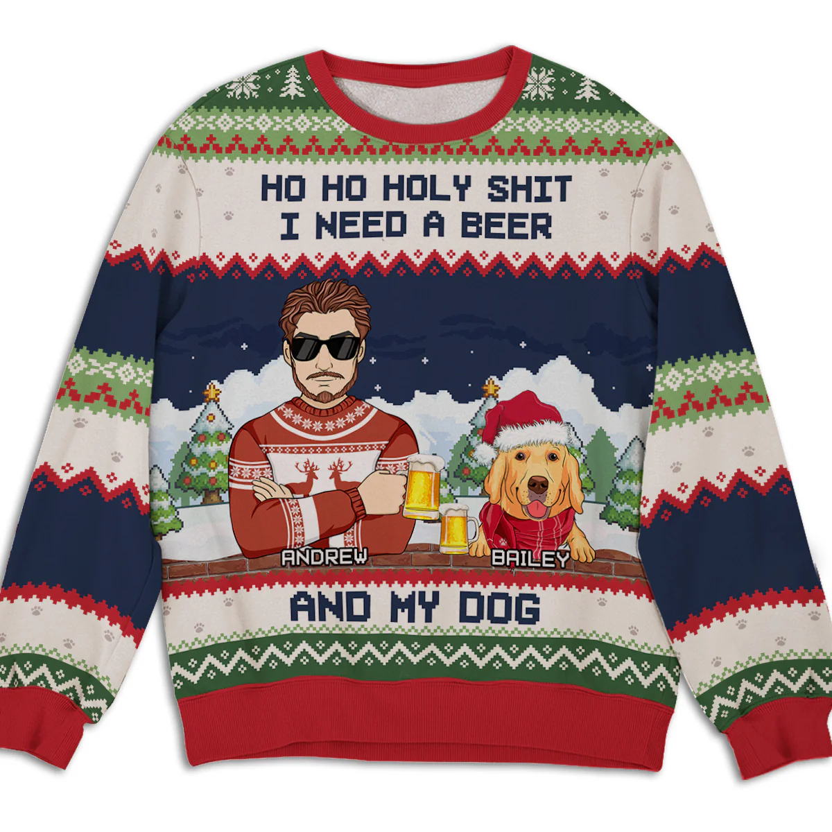I Need Beers And My Dogs - Personalized Custom All-Over-Print Sweatshirt