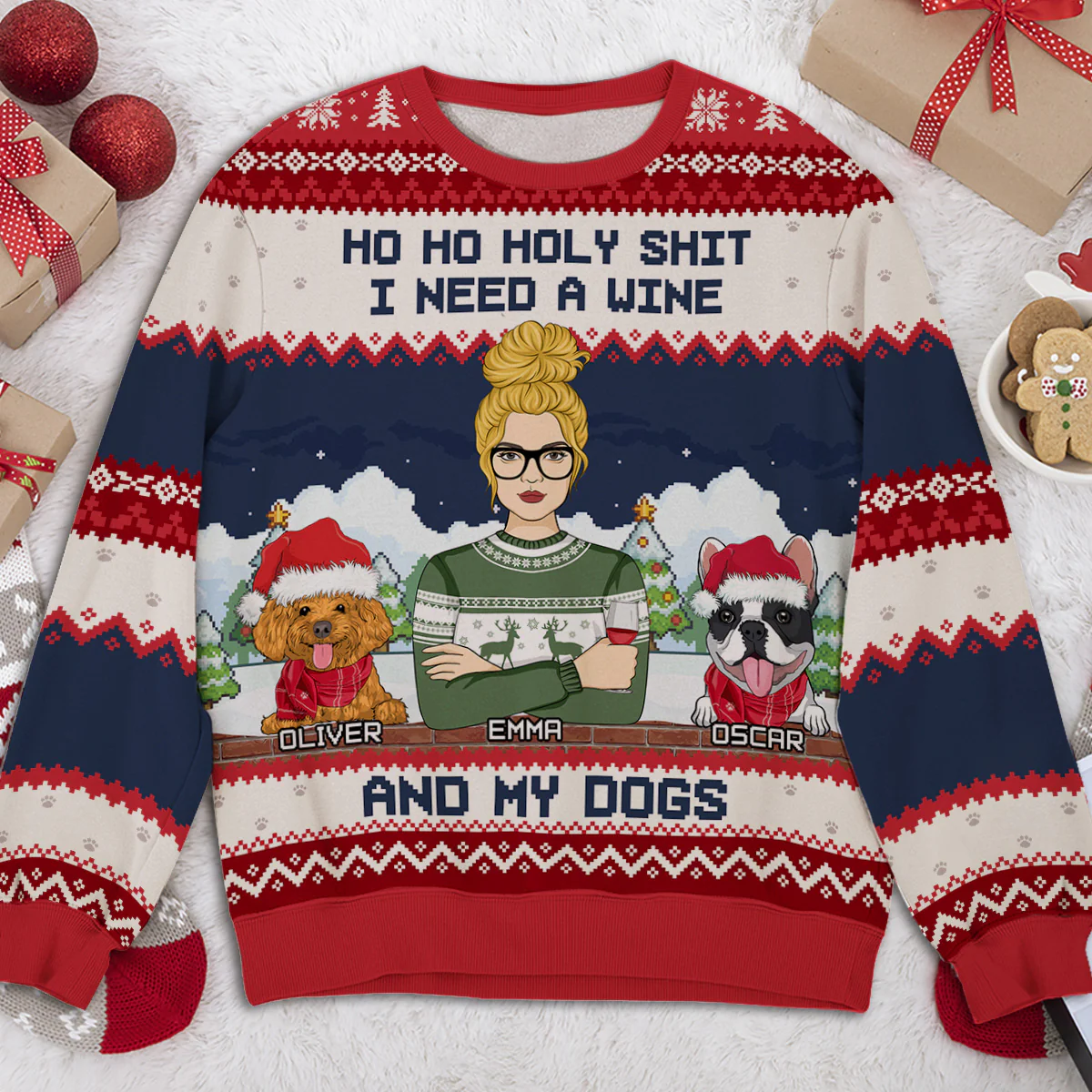 I Need Beers And My Dogs - Personalized Custom All-Over-Print Sweatshirt - Image 2