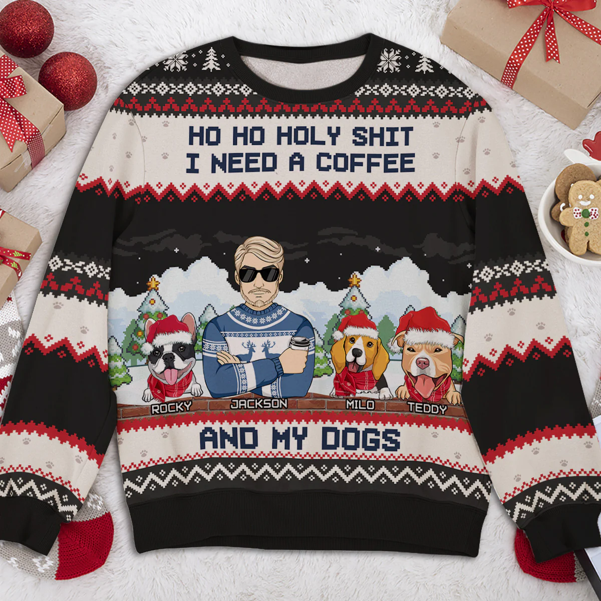 I Need Beers And My Dogs - Personalized Custom All-Over-Print Sweatshirt - Image 3