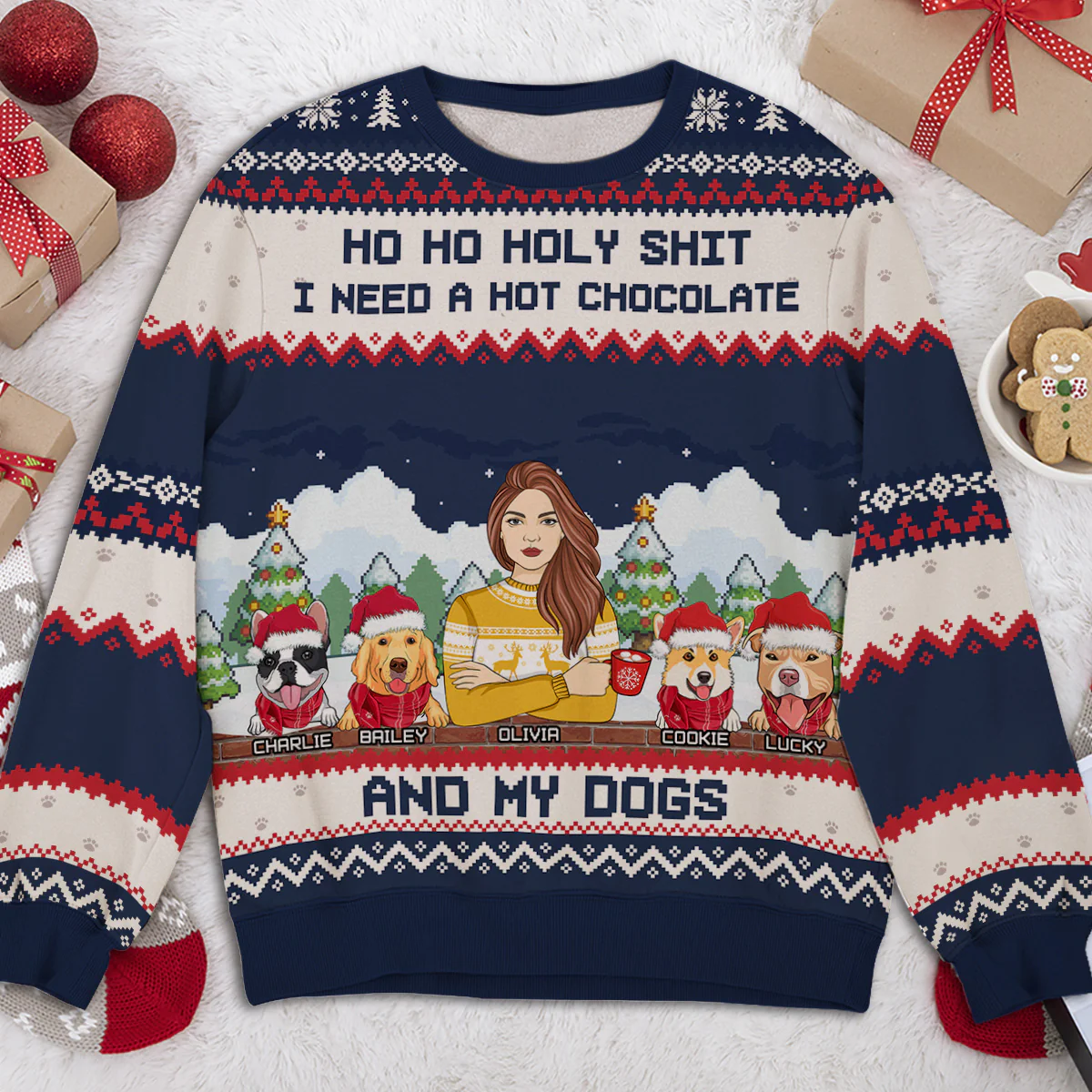 I Need Beers And My Dogs - Personalized Custom All-Over-Print Sweatshirt - Image 4