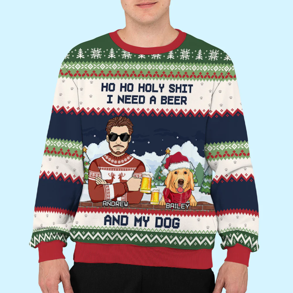 I Need Beers And My Dogs - Personalized Custom All-Over-Print Sweatshirt - Image 6