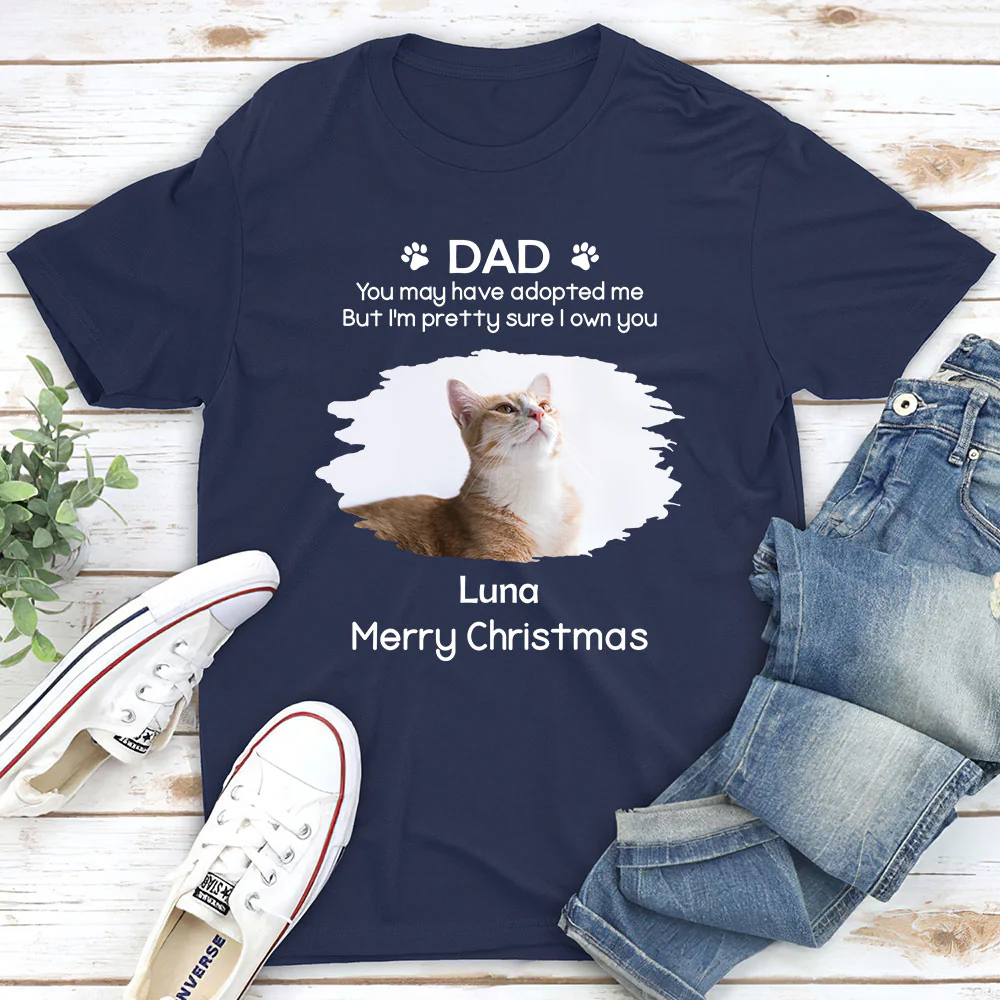 I Own You Cat Snow Ver Photo - Personalized Custom Unisex T-shirt - Image 5