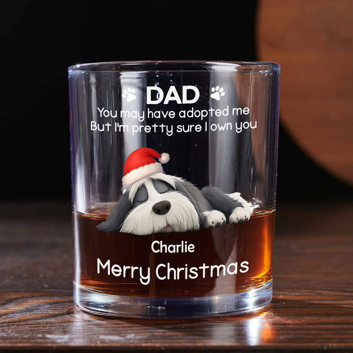 I Own You For Sure Snow Ver - Personalized Custom Whiskey Glass