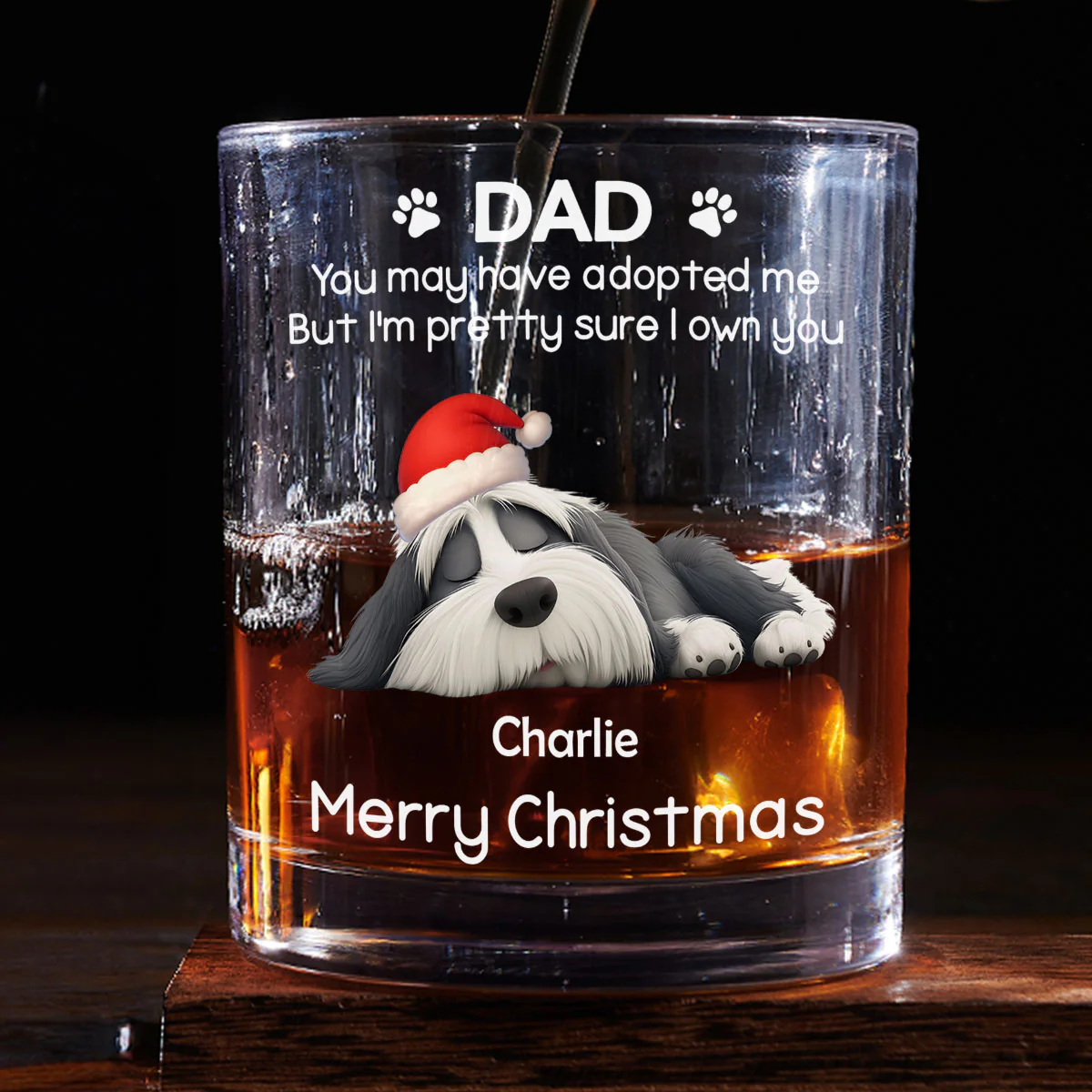 I Own You For Sure Snow Ver - Personalized Custom Whiskey Glass - Image 2