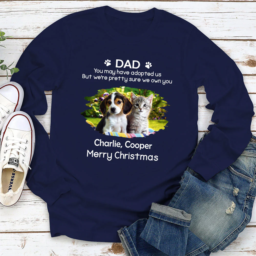 I Own You Fur Snow Ver Photo - Personalized Custom Long Sleeve T-shirt - Image 2