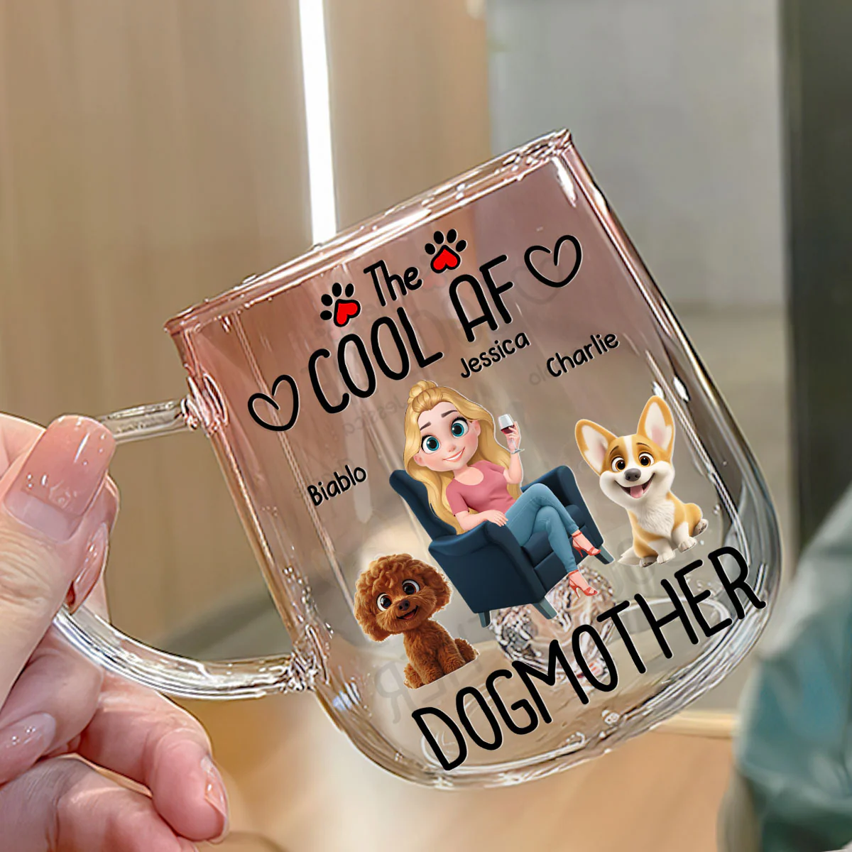 I Sure Am - Personalized Custom Pink Gradient Glass Mug - Image 5