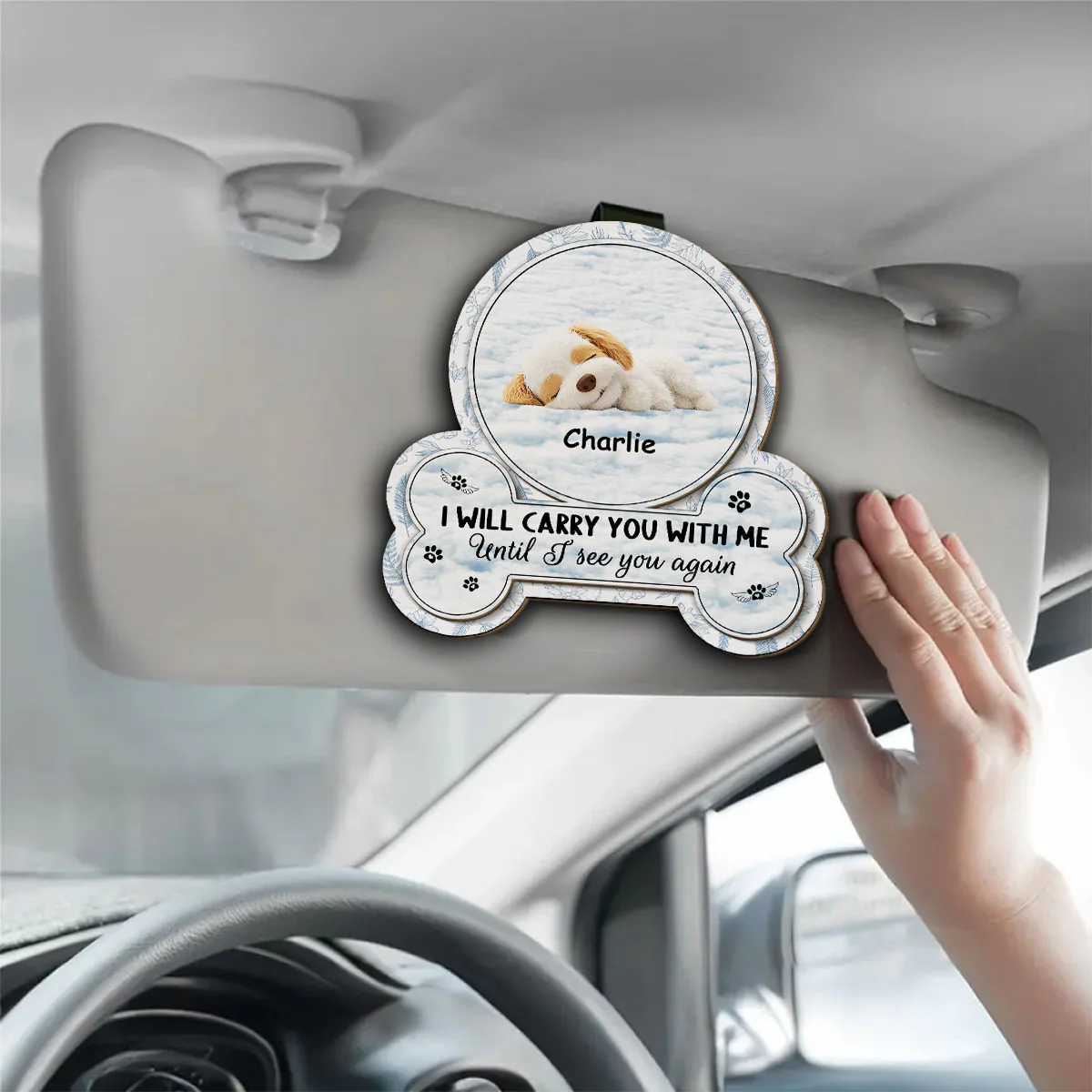 I Will Carry You With Me - Personalized Custom Car Visor Clip - Image 2