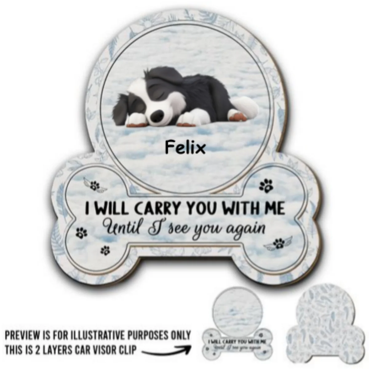 I Will Carry You With Me - Personalized Custom Car Visor Clip - Image 4