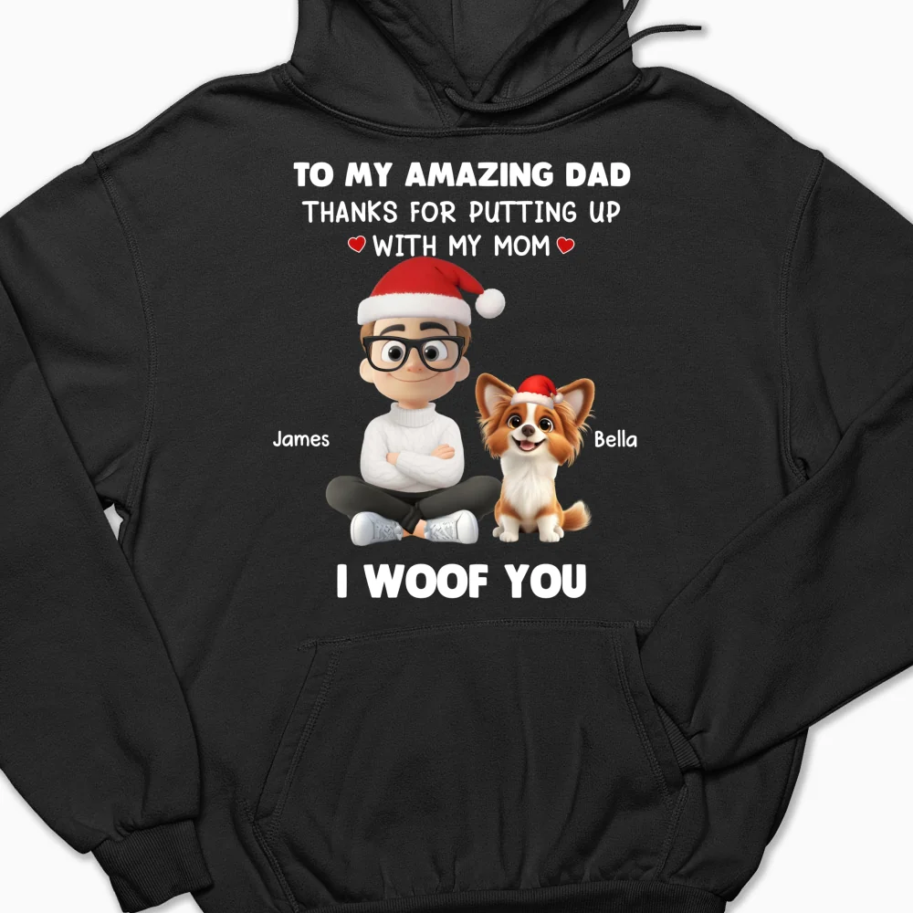 I Woof You Dog Dad - Personalized Custom Hoodie - Image 5
