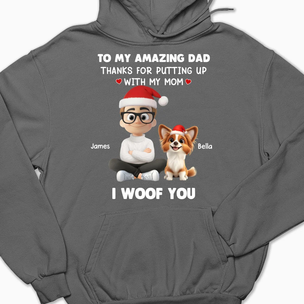 I Woof You Dog Dad - Personalized Custom Hoodie - Image 8