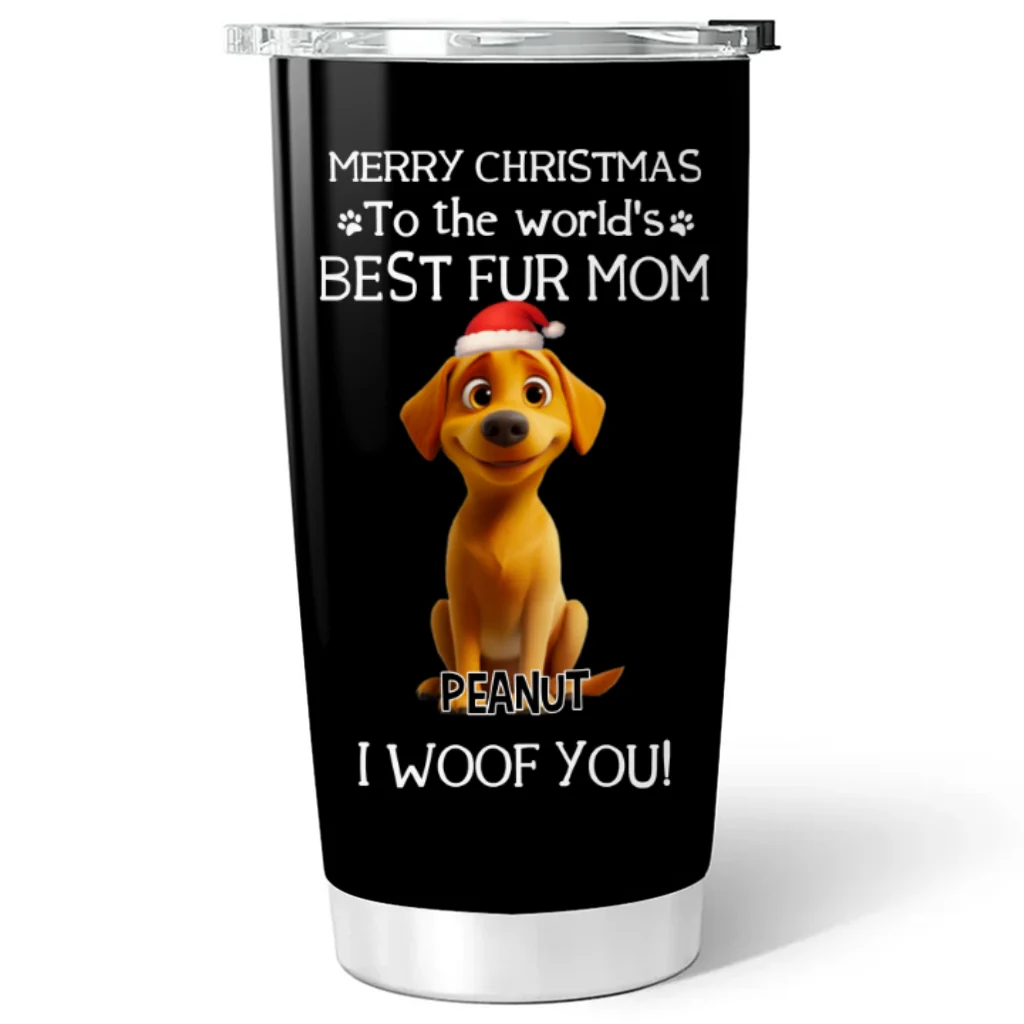 I Woof You The Best Fur Dad Christmas - Personalized Custom Tumbler - Image 6