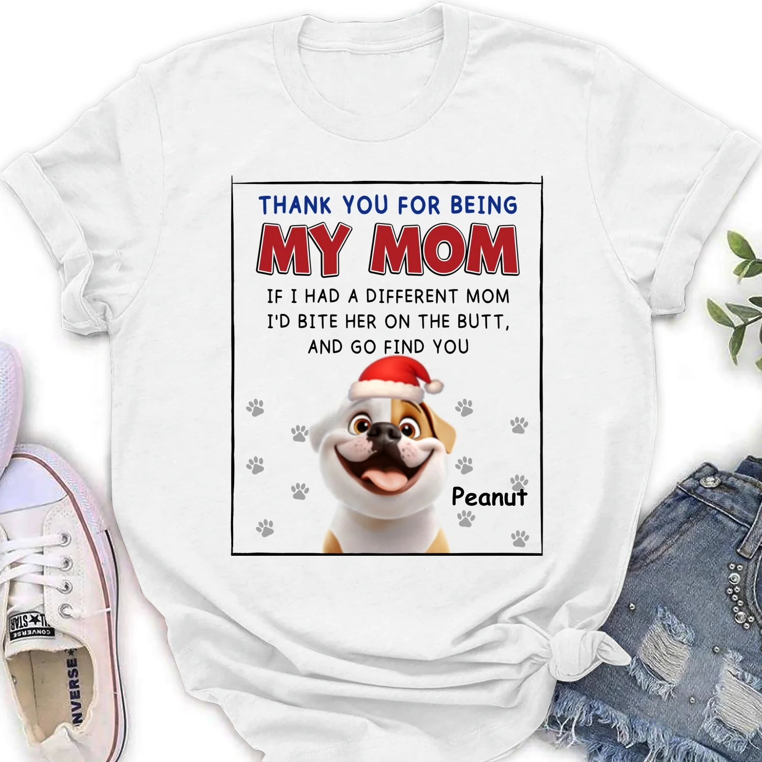 If I Had A Different Mom Christmas - Personalized Custom Women's T-Shirt - Image 4