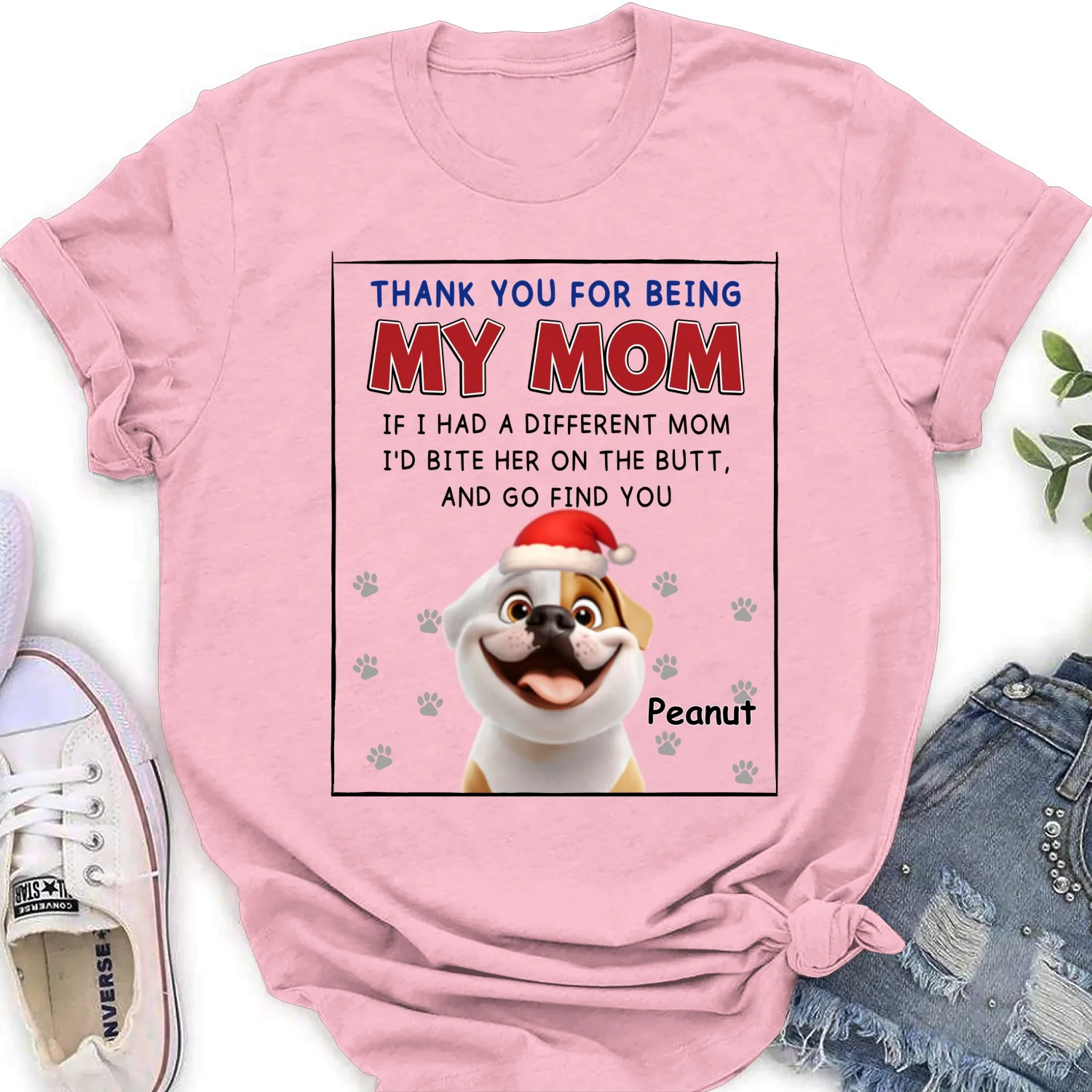If I Had A Different Mom Christmas - Personalized Custom Women's T-Shirt - Image 6