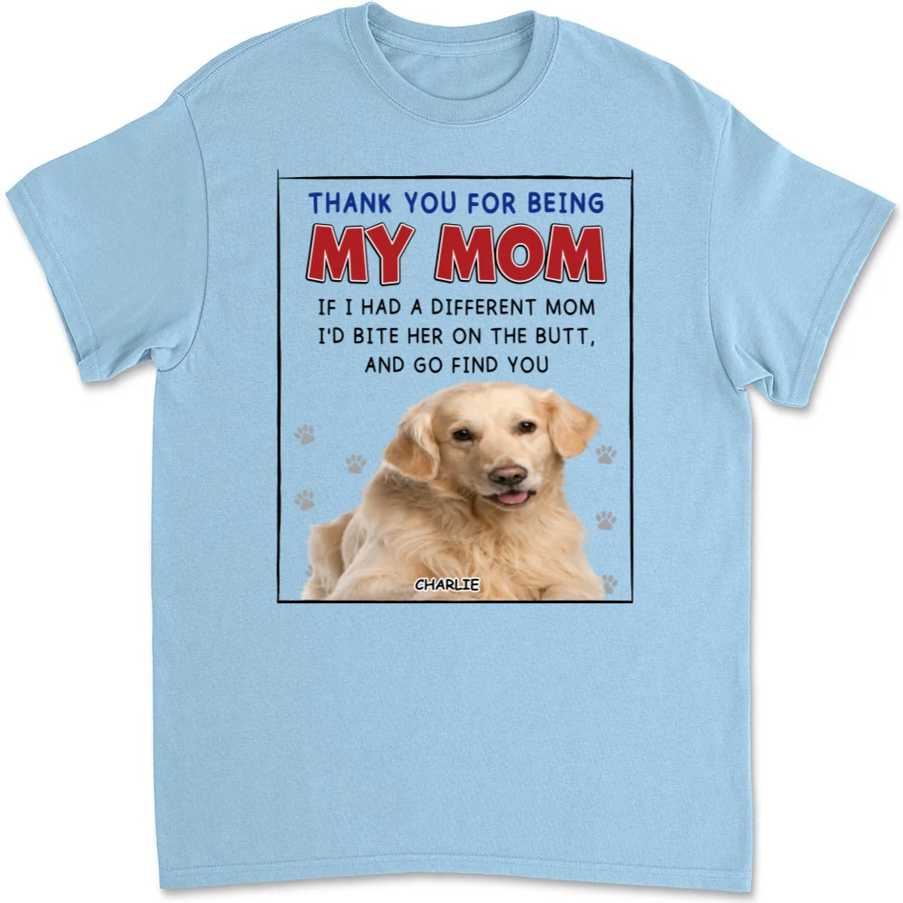 If I Had A Different Mom Christmas Photo  - Personalized Custom Unisex T-shirt - Image 5