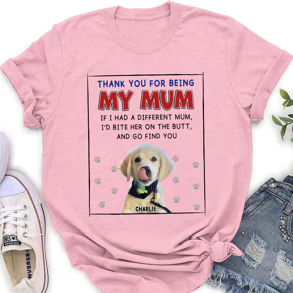 If I Had A Different Mom Christmas Photo - Personalized Custom Women's T-Shirt