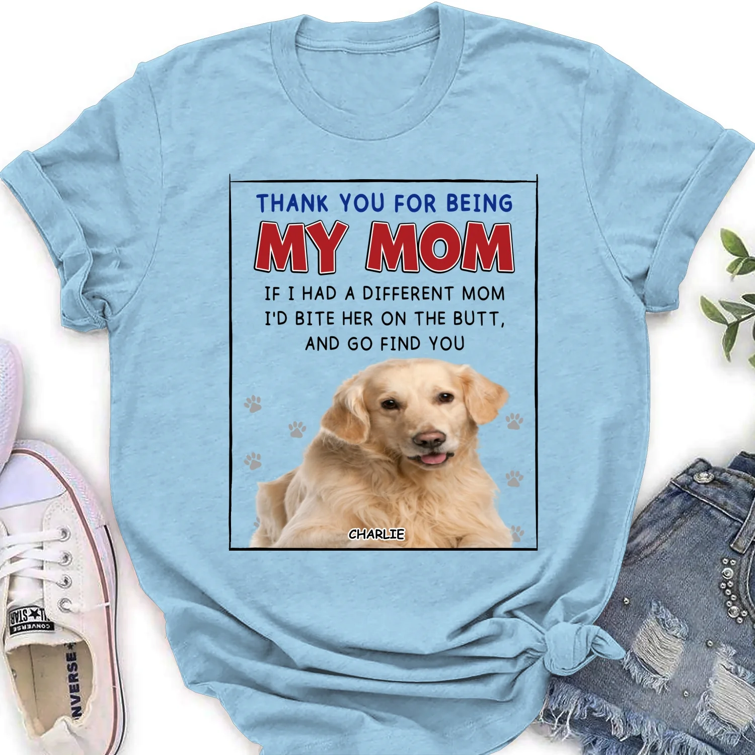 If I Had A Different Mom Christmas Photo - Personalized Custom Women's T-Shirt - Image 6