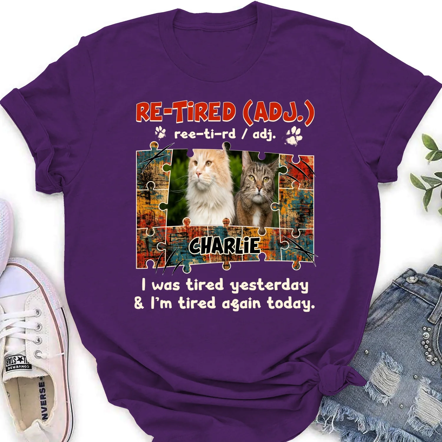 I'm Tired Again Today Photo - Personalized Custom Women's T-shirt - Image 10