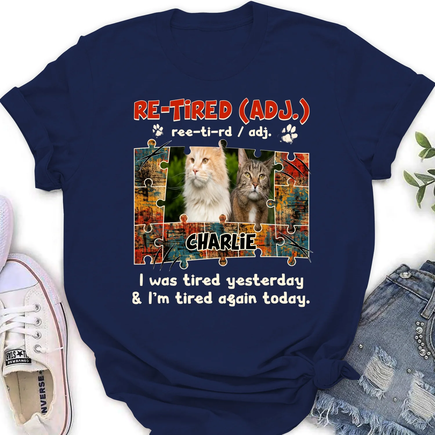 I'm Tired Again Today Photo - Personalized Custom Women's T-shirt - Image 7