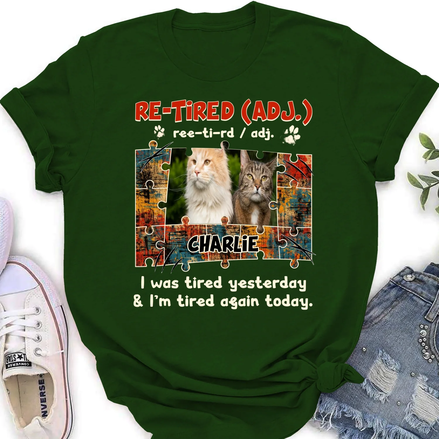 I'm Tired Again Today Photo - Personalized Custom Women's T-shirt - Image 8