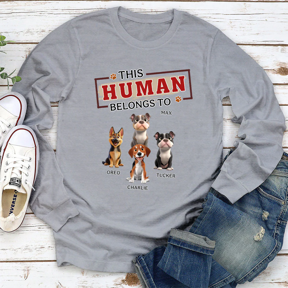 In My Dog’s World - Personalized Custom Long Sleeve T-shirt - Image 2