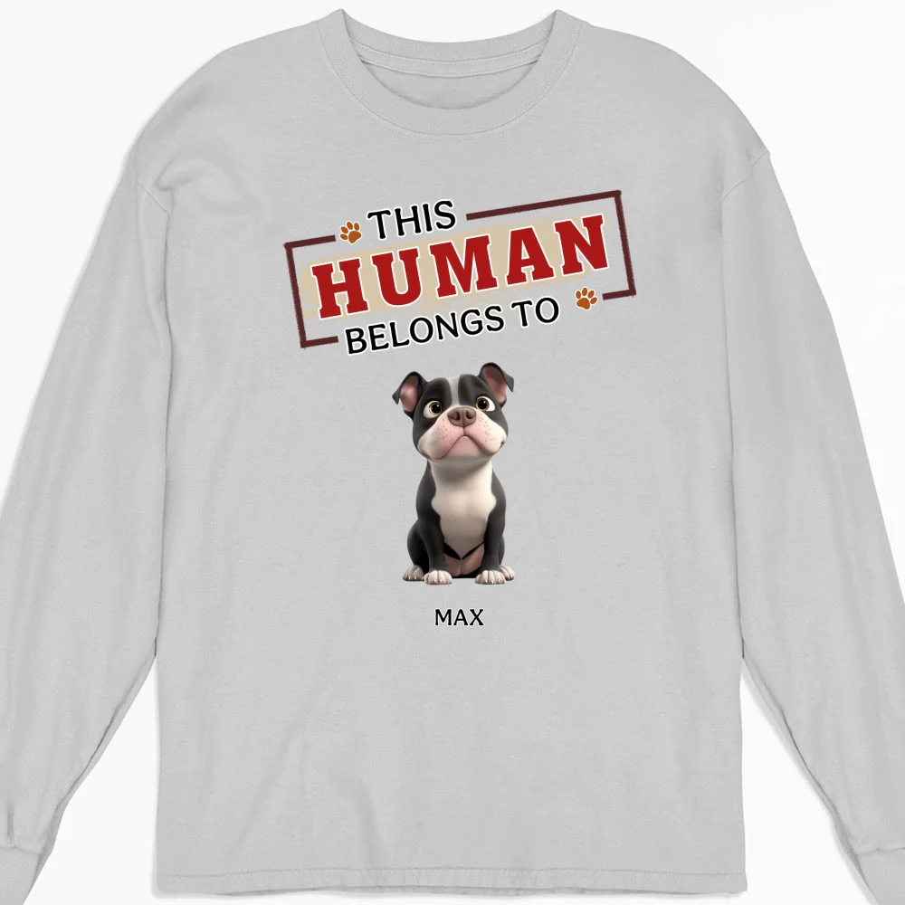 In My Dog’s World - Personalized Custom Long Sleeve T-shirt - Image 3
