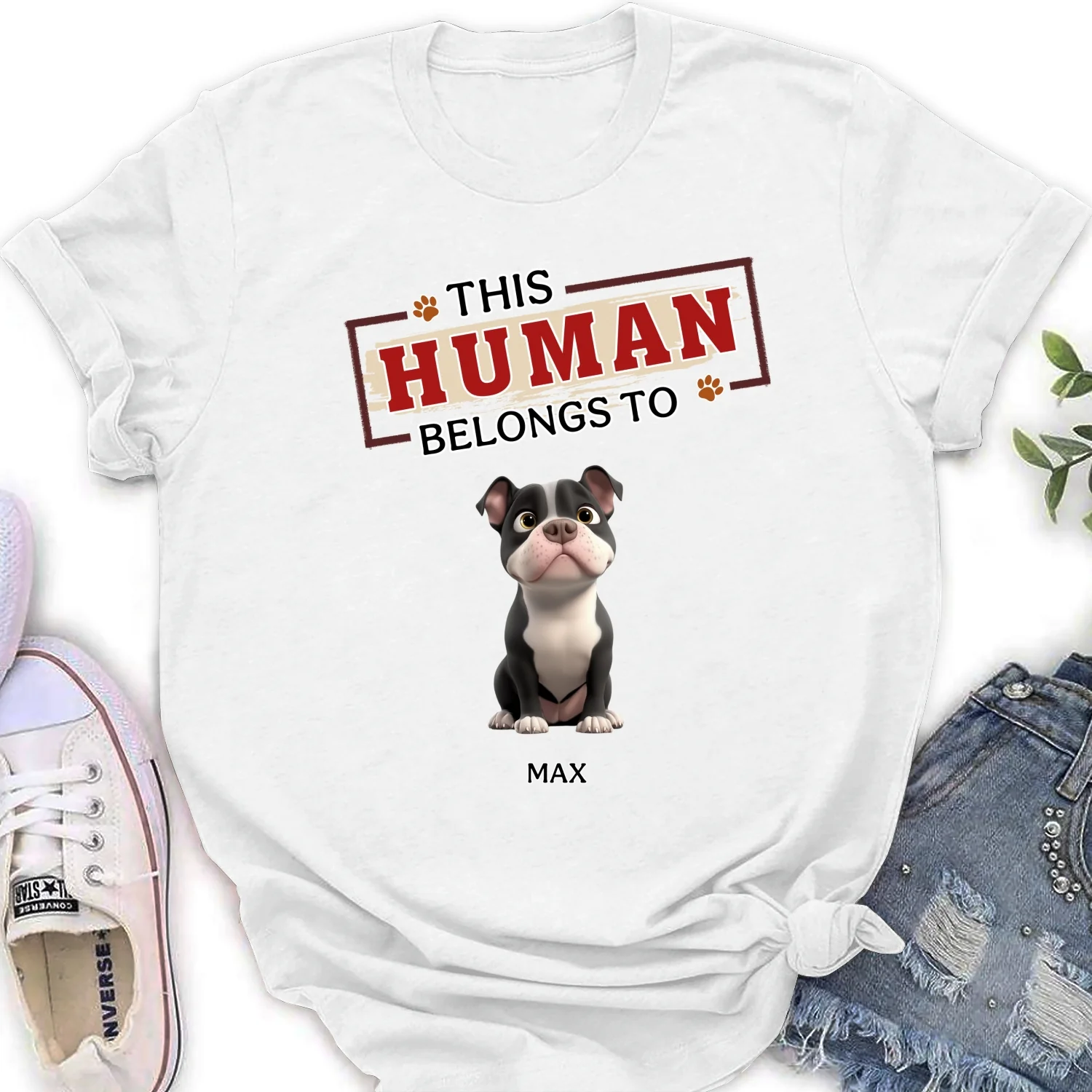 In My Dog’s World - Personalized Custom Women's T-shirt - Image 5