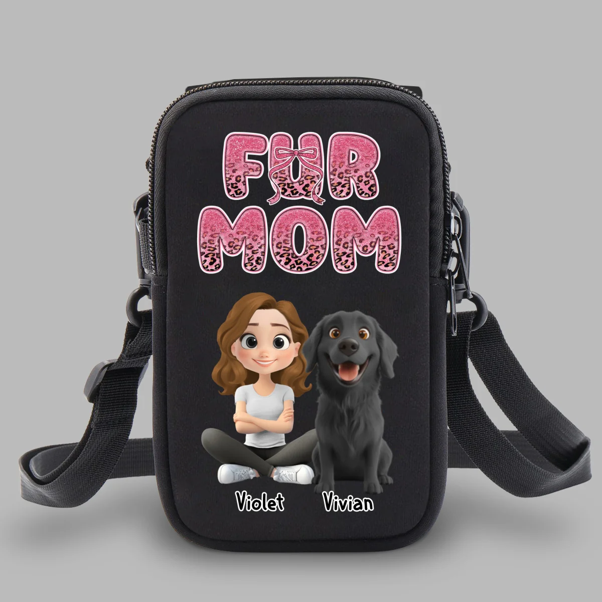 In My Fur Mom Era - Personalized Custom Water Bottle Carrier Bag - Image 7